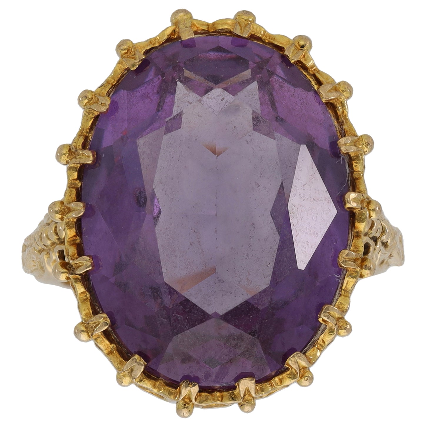 9ct Gold Amethyst Single Stone Ring Size M