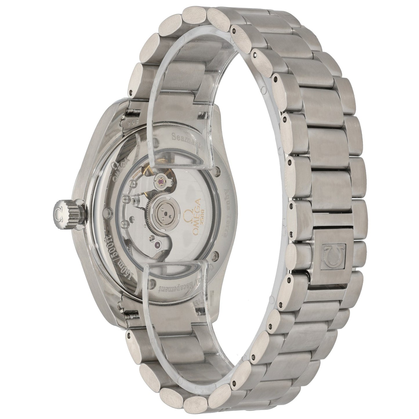 Omega Seamaster 2503.34.00 stainless steel watch with visible caseback and linked bracelet