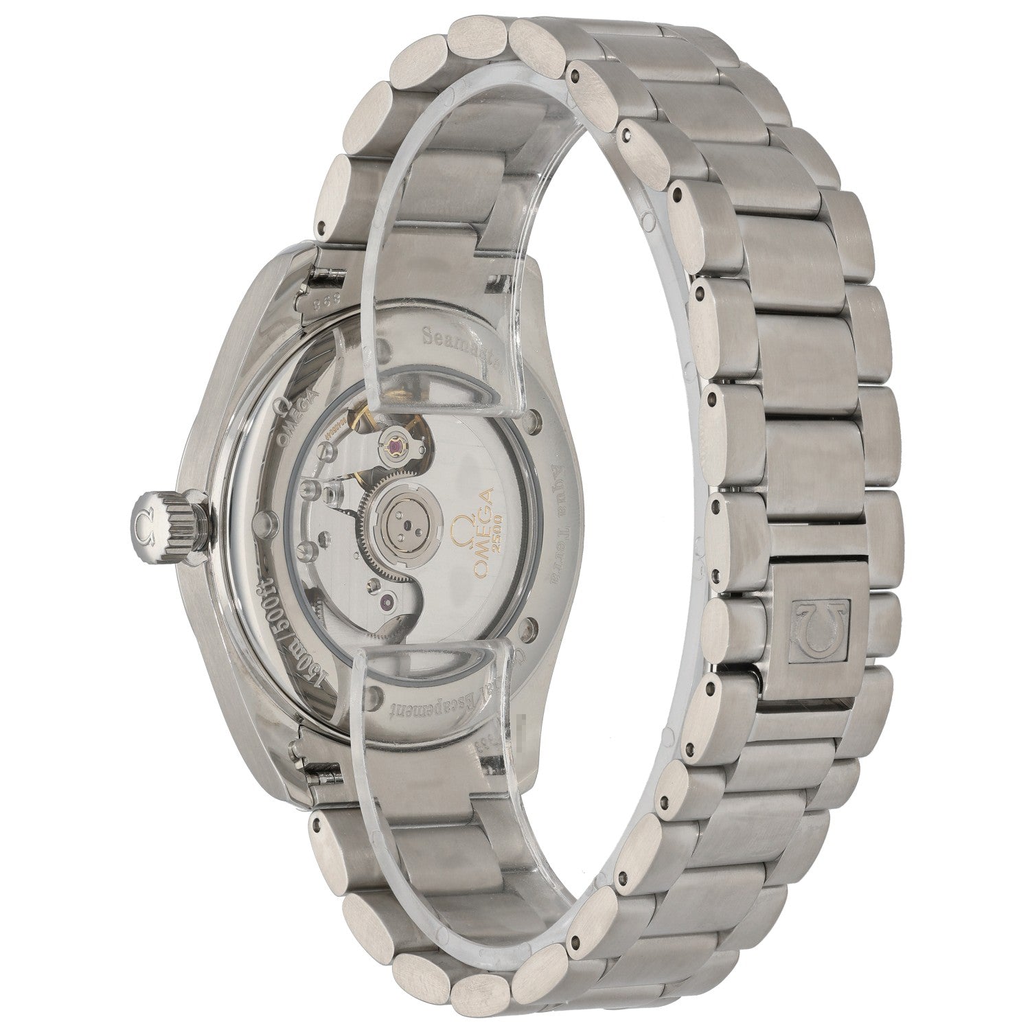 Omega Seamaster 2503.34.00 stainless steel watch with visible caseback and linked bracelet