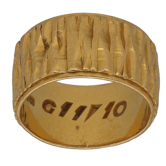 22ct Gold Patterned Wedding Ring Size K