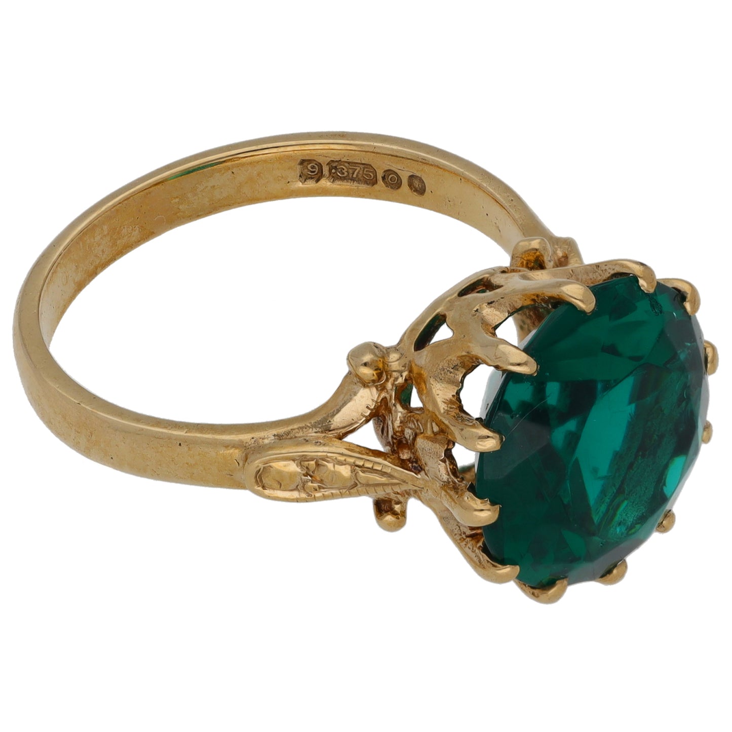 9ct Gold Imitation Gem Single Stone Ring Size P
