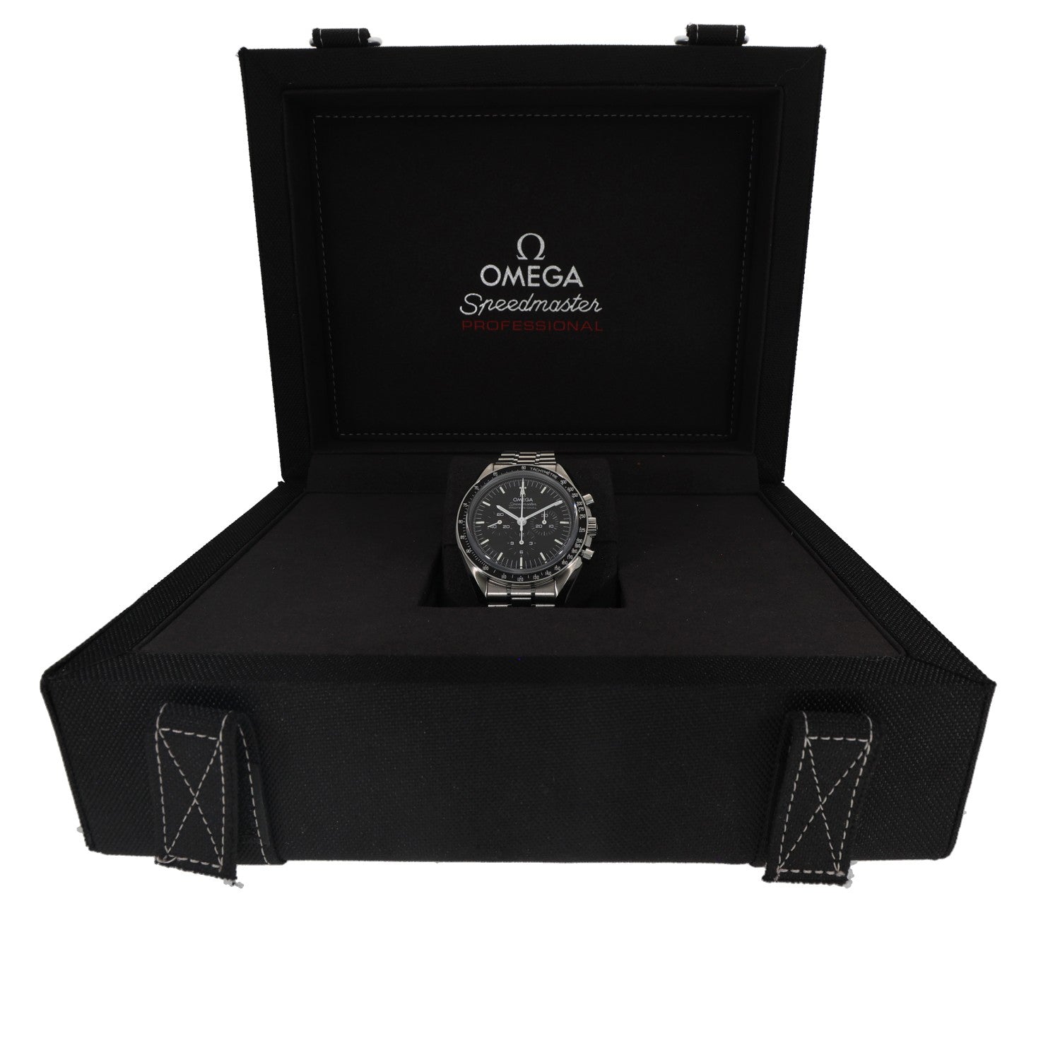 Omega Speedmaster Moonwatch 310.30.42.50.01.002, black dial, stainless steel, box image