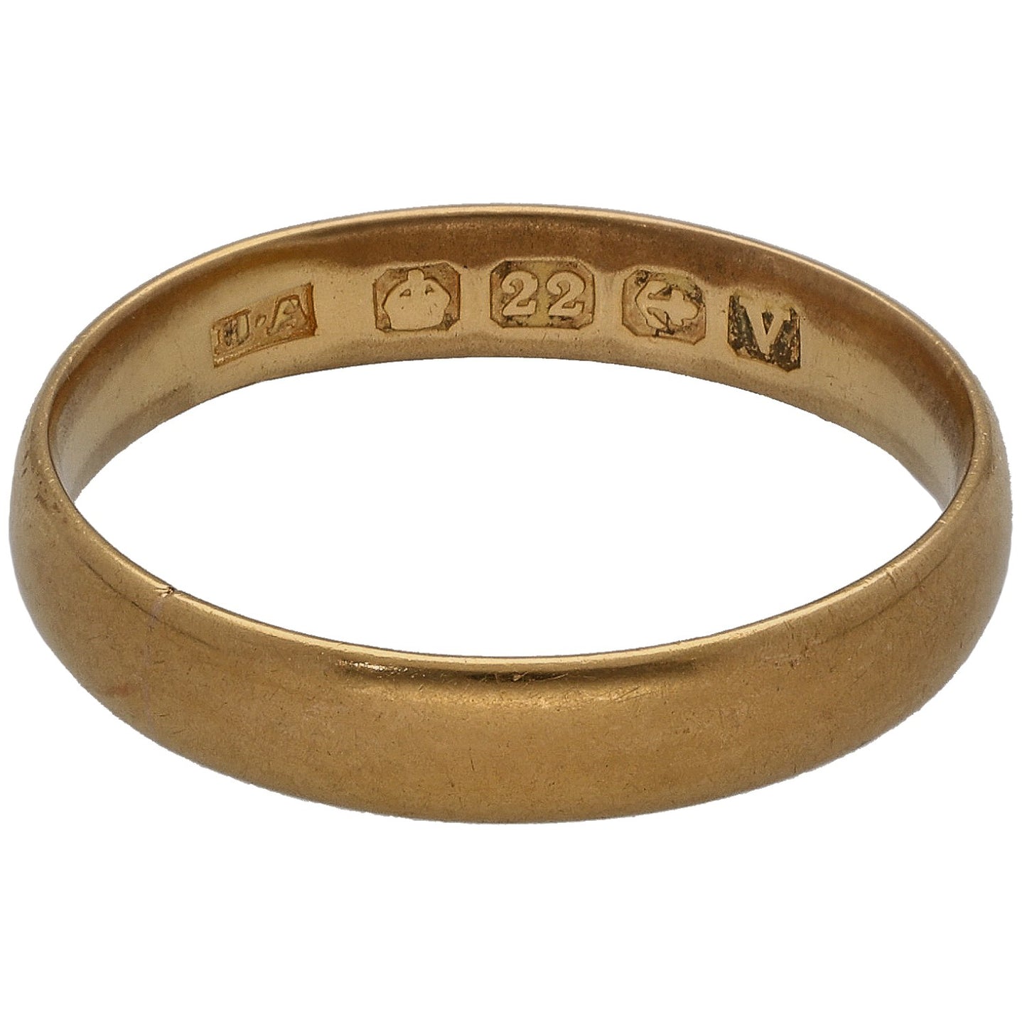 22ct Gold Plain Wedding Ring Size N
