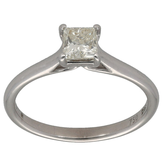 18ct White Gold 0.50ct Diamond Solitaire Ring Size K