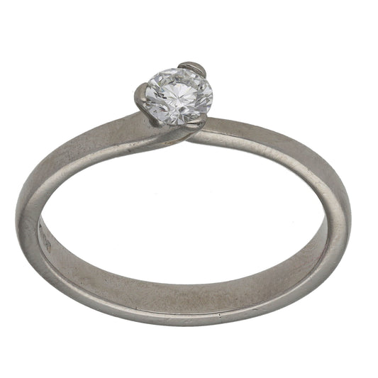 Platinum 0.28ct Diamond Solitaire Ring Size Q
