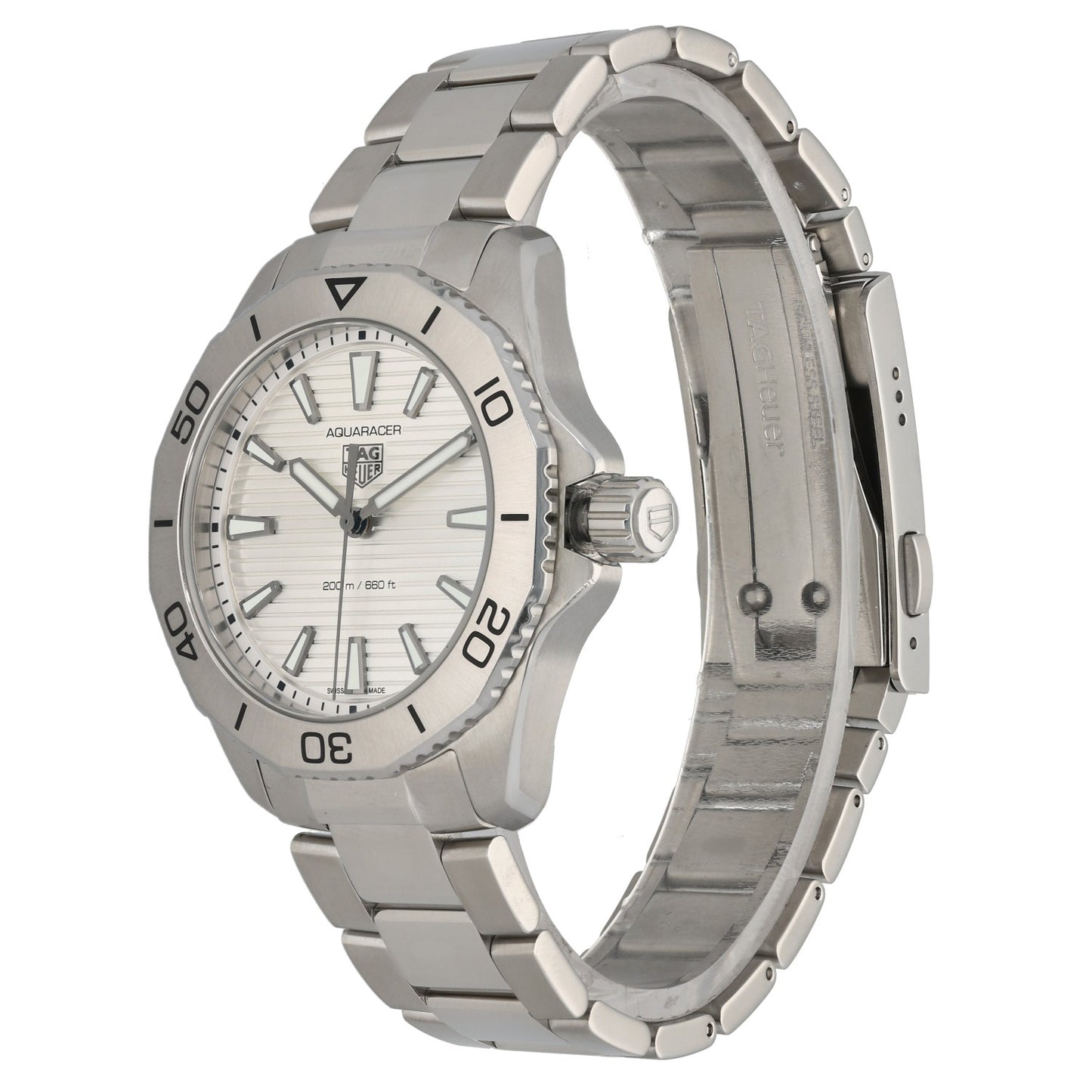 Tag Heuer Aquaracer WBP1111-2, stainless steel, silver dial, baton hour markers