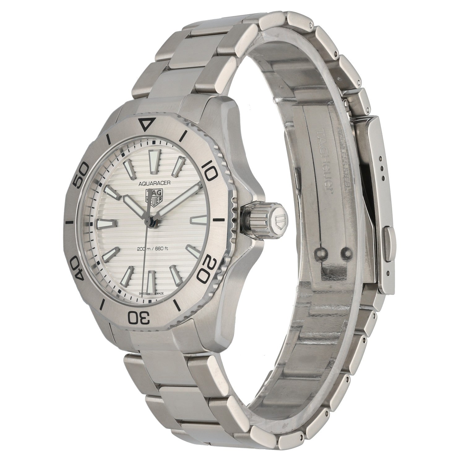 Tag Heuer Aquaracer WBP1111-2, stainless steel, silver dial, baton hour markers