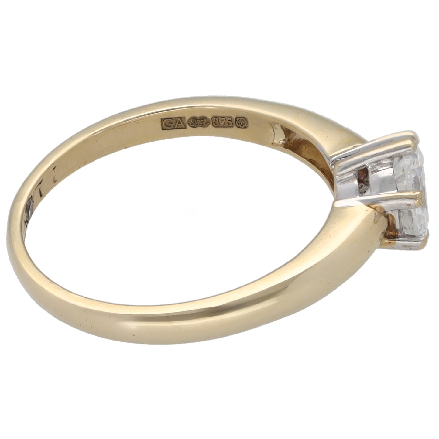 9ct Gold Cubic Zirconia Single Stone Ring Size Q