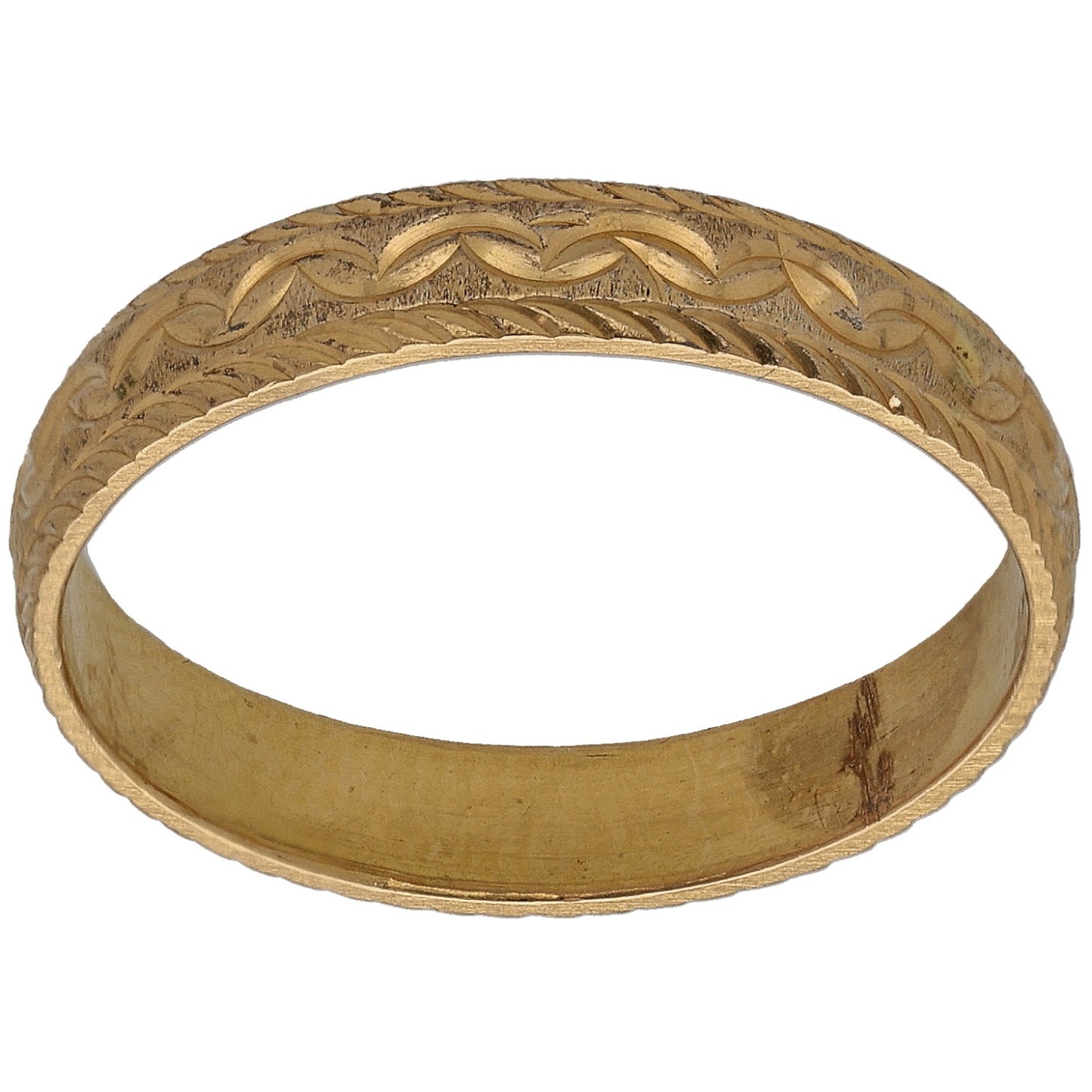 22ct Gold Patterned Wedding Ring Size P
