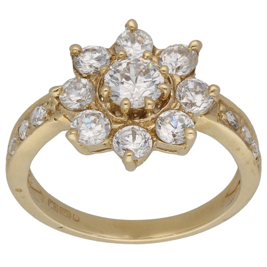 9ct Gold Cubic Zirconia Dress/Cocktail Ring Size P