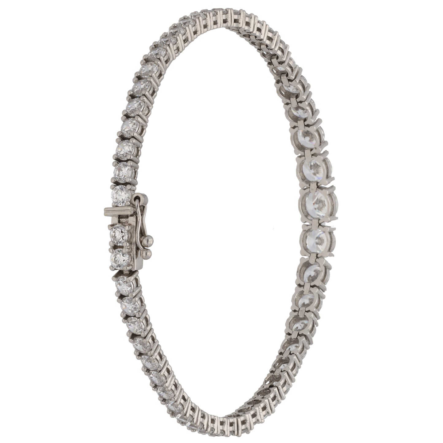 9ct White Gold Cubic Zirconia Line/Tennis Bracelet