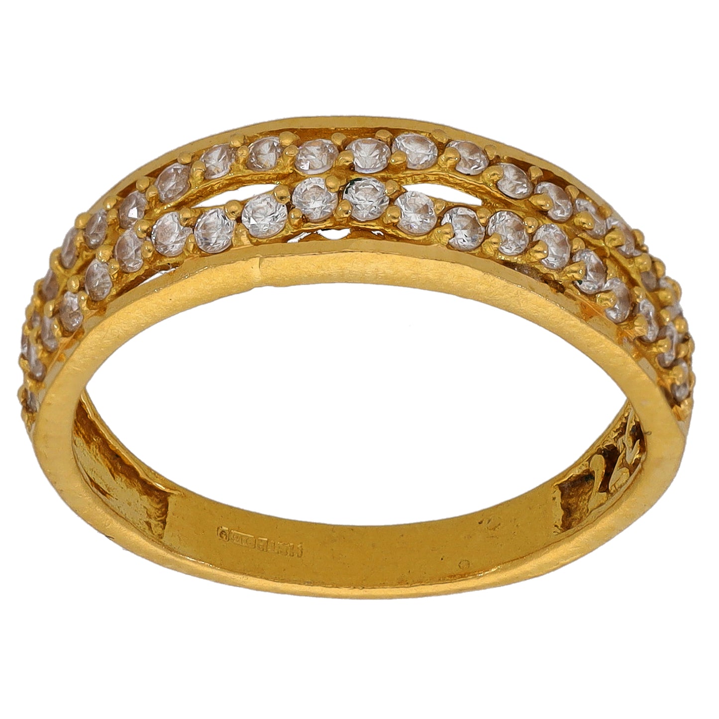 22ct Gold Cubic Zirconia Half Eternity Ring Size N