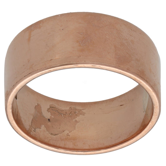 9ct rose gold plain wedding ring with smooth band and rounded edges