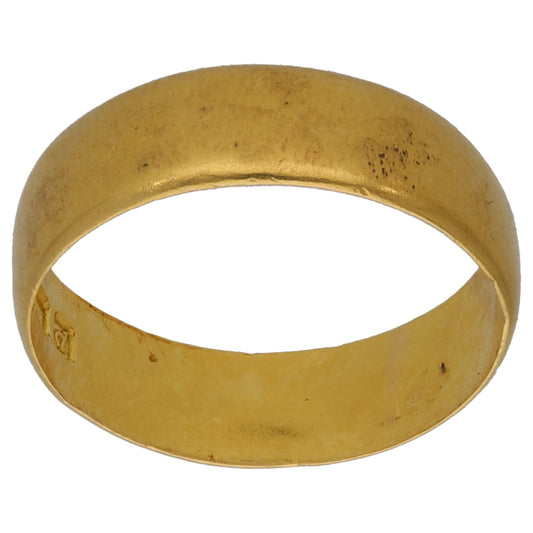 22ct Gold Plain Wedding Ring Size M