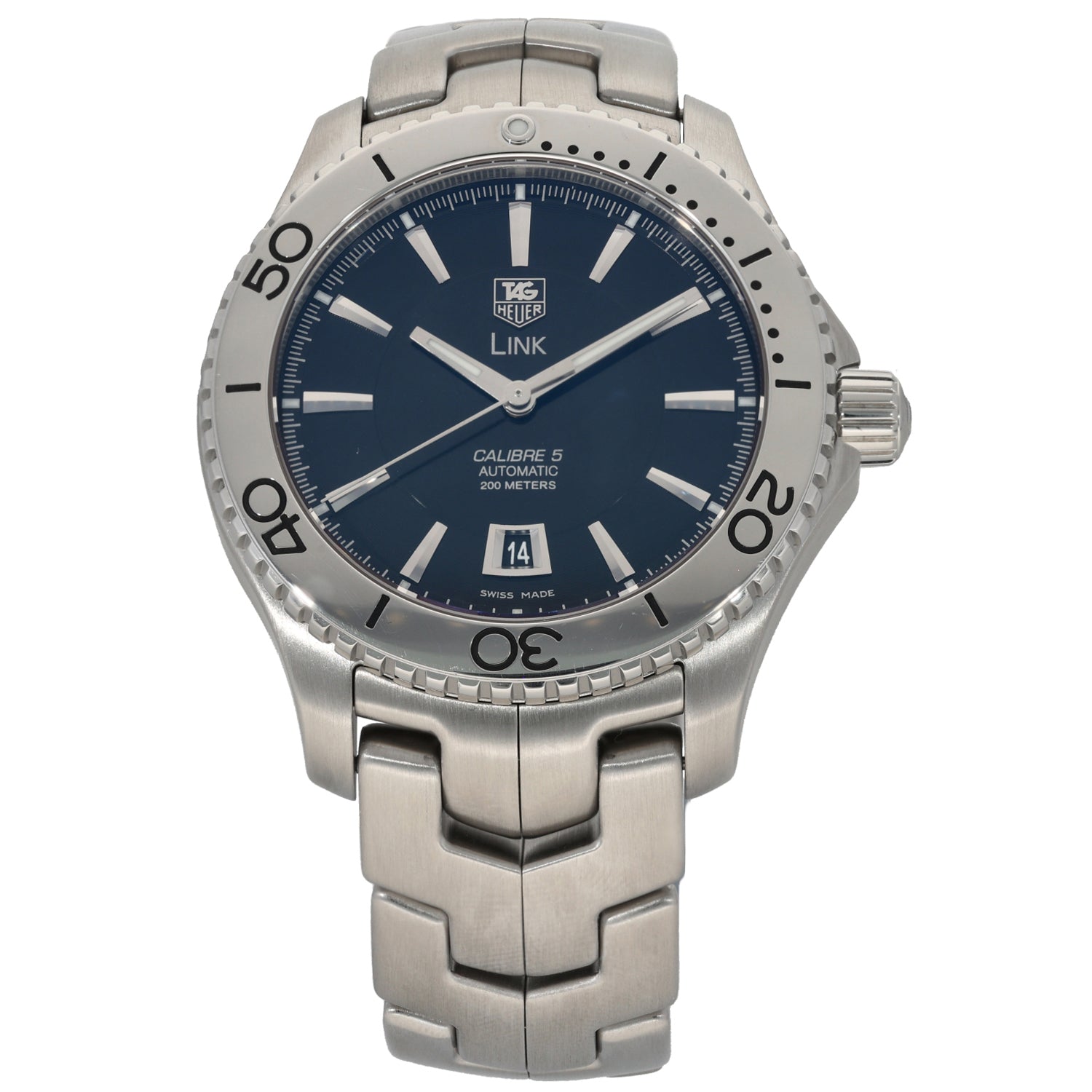 Tag Heuer Link WJ201A 41mm Stainless Steel Watch | H&T