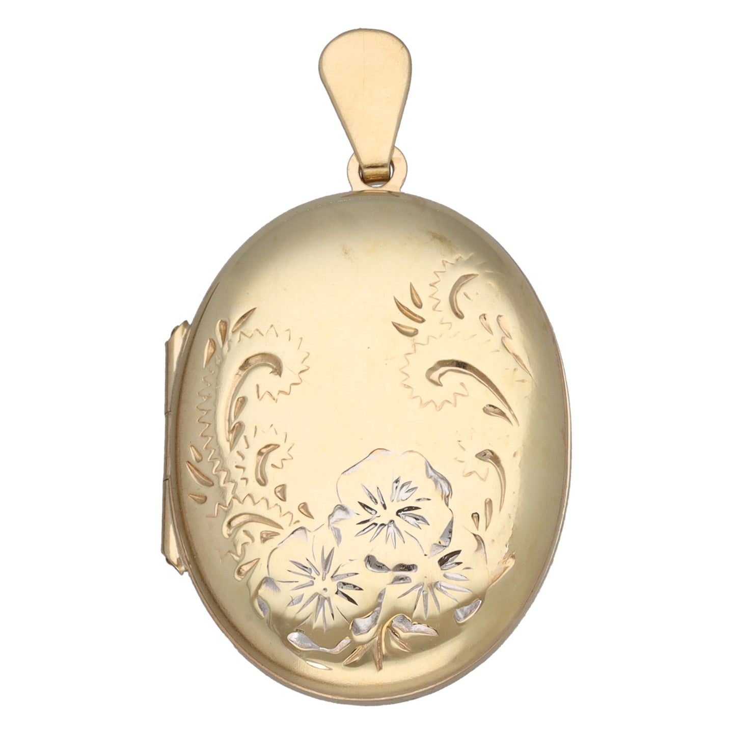 9ct Gold Patterned Locket Pendant
