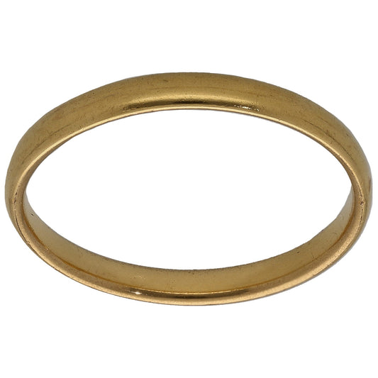 22ct Gold Plain Wedding Ring Size L