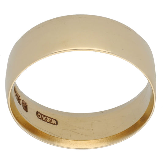 9ct Gold Plain Wedding Ring Size S
