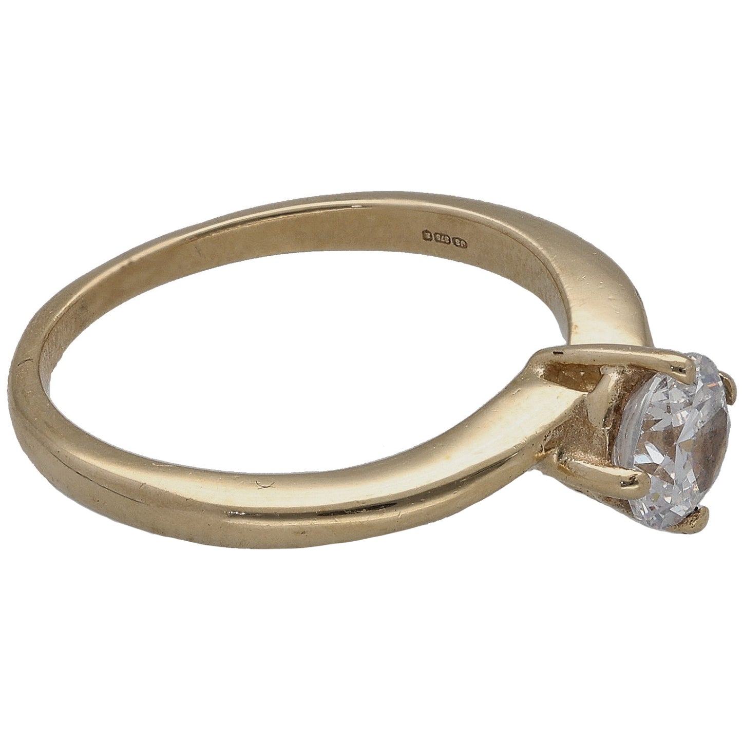 9ct Gold Cubic Zirconia Single Stone Ring Size K