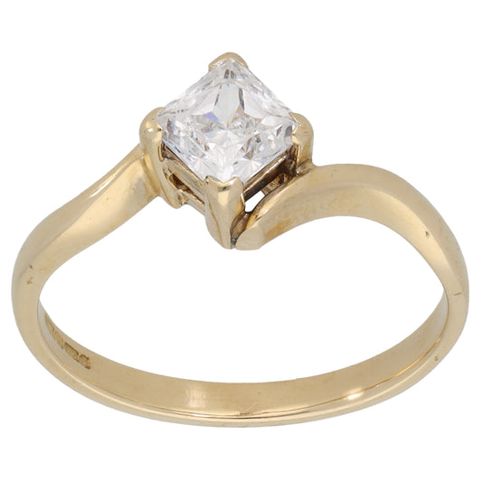 9ct Gold Cubic Zirconia Single Stone Ring Size P