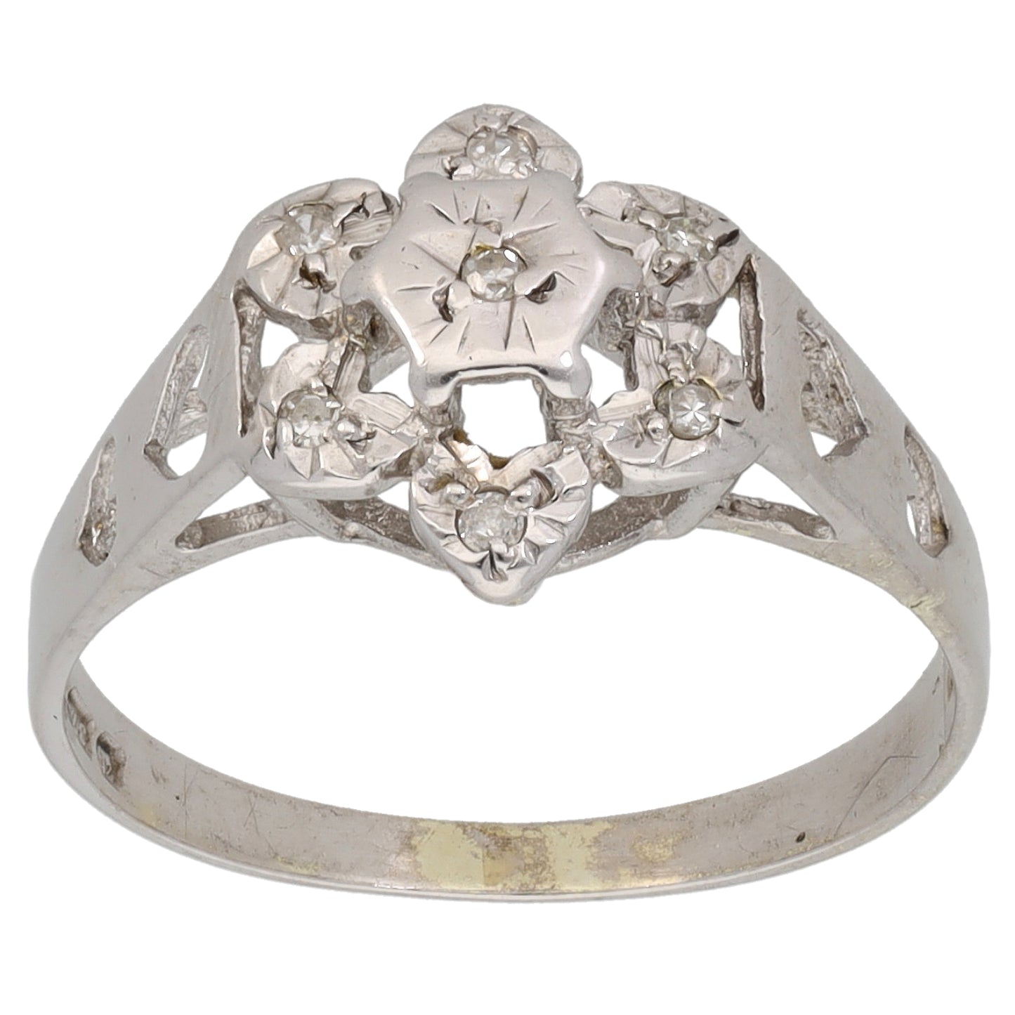 9ct Gold 0.07ct Diamond Cluster Ring Size M