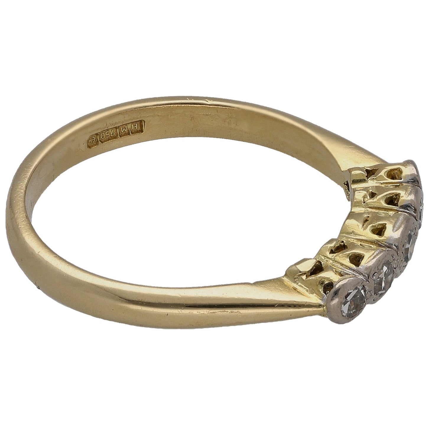18ct Gold 0.135ct Diamond Half Eternity Ring Size N