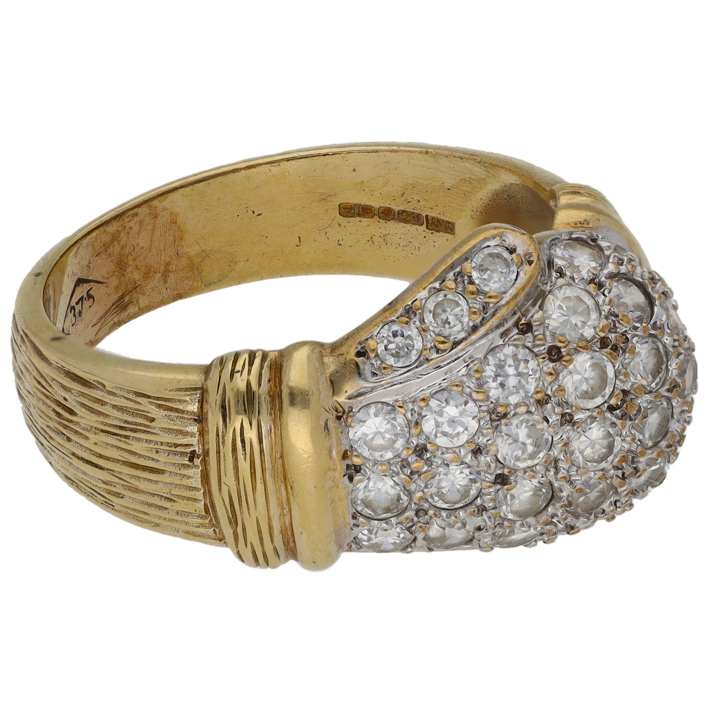 9ct Gold Cubic Zirconia Boxing Glove Ring Size U