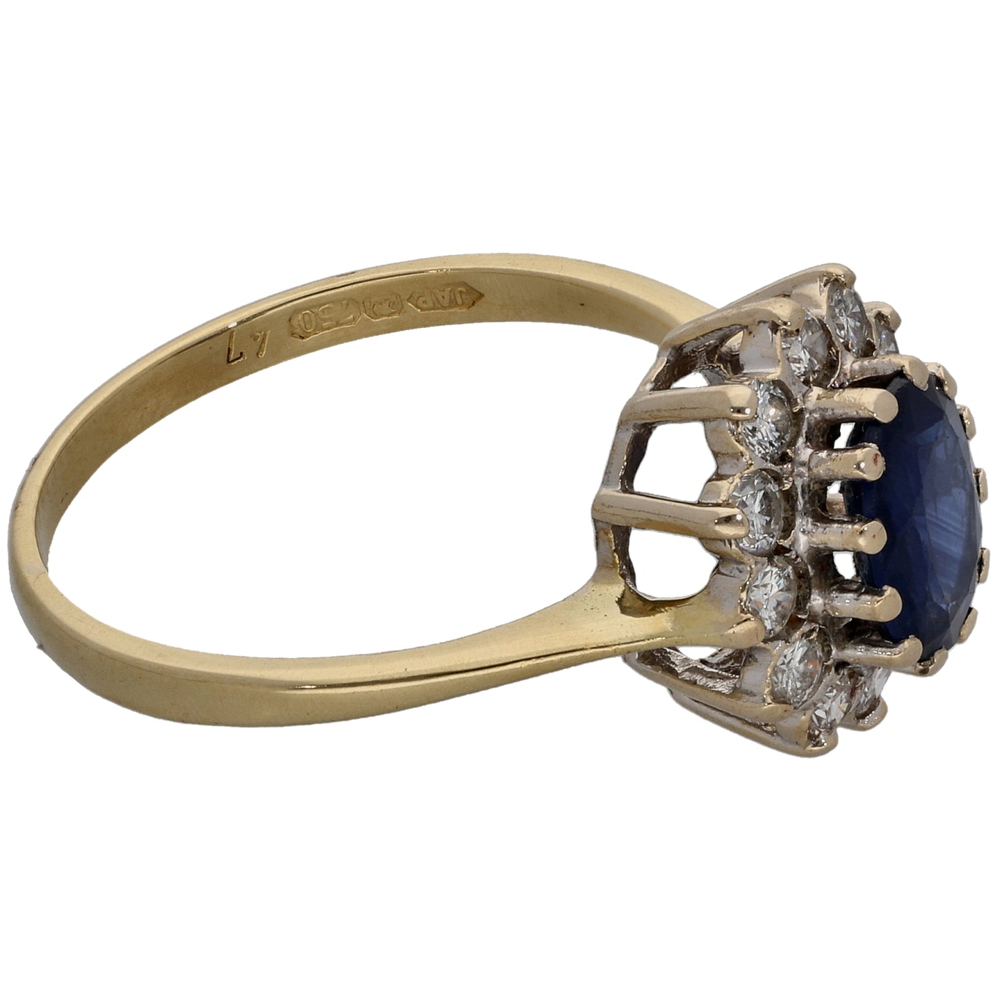 18ct Gold 0.36ct Diamond & Sapphire Dress/Cocktail Ring Size P