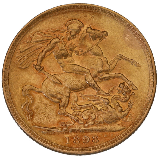 22ct Gold Queen Victoria Full Sovereign Coin 1898
