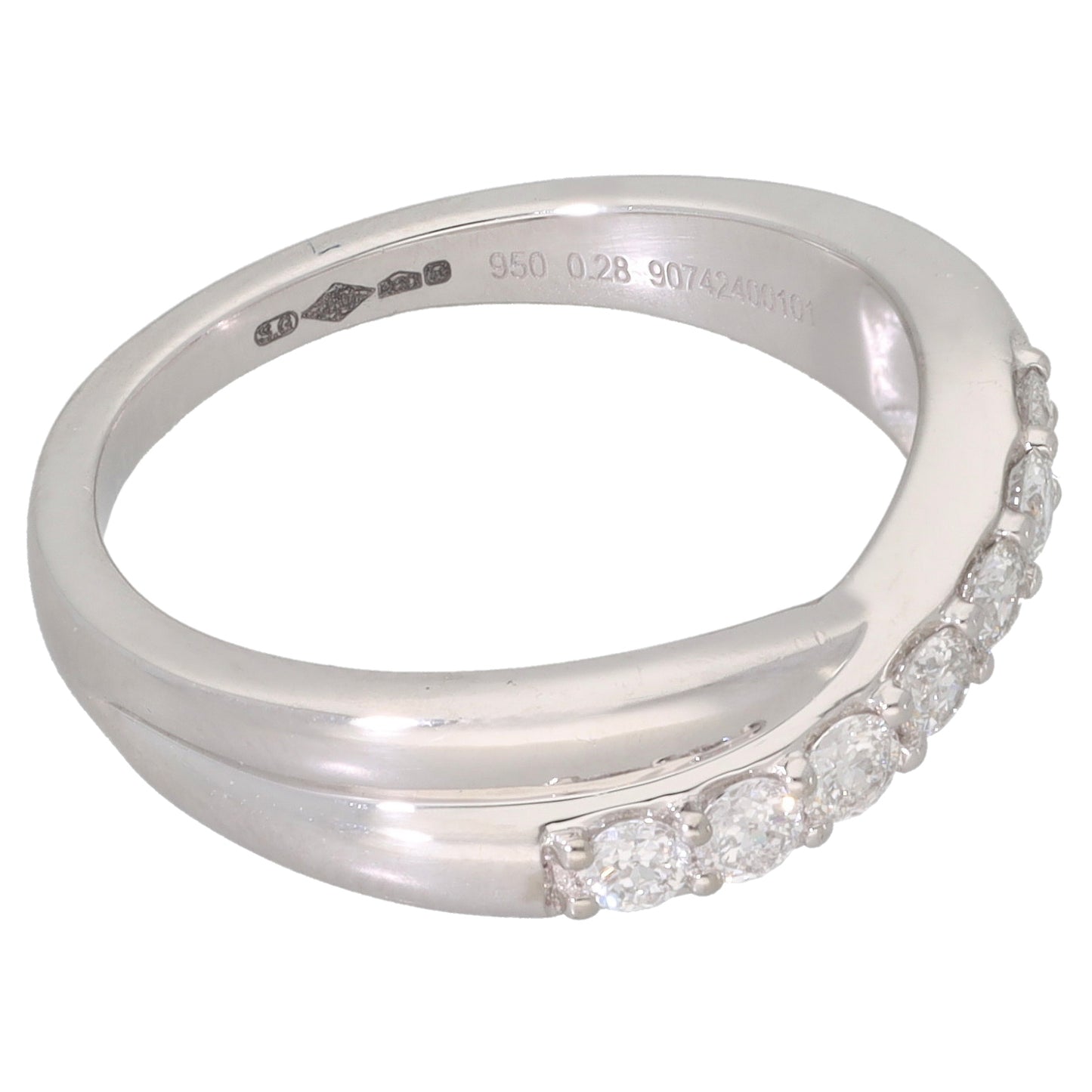Platinum 0.28ct Diamond Half Eternity Ring Size K