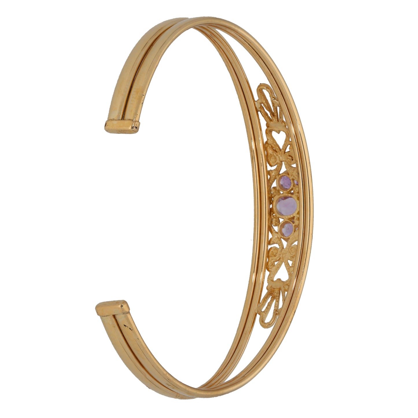 9ct Gold Amethyst Fancy Bracelet