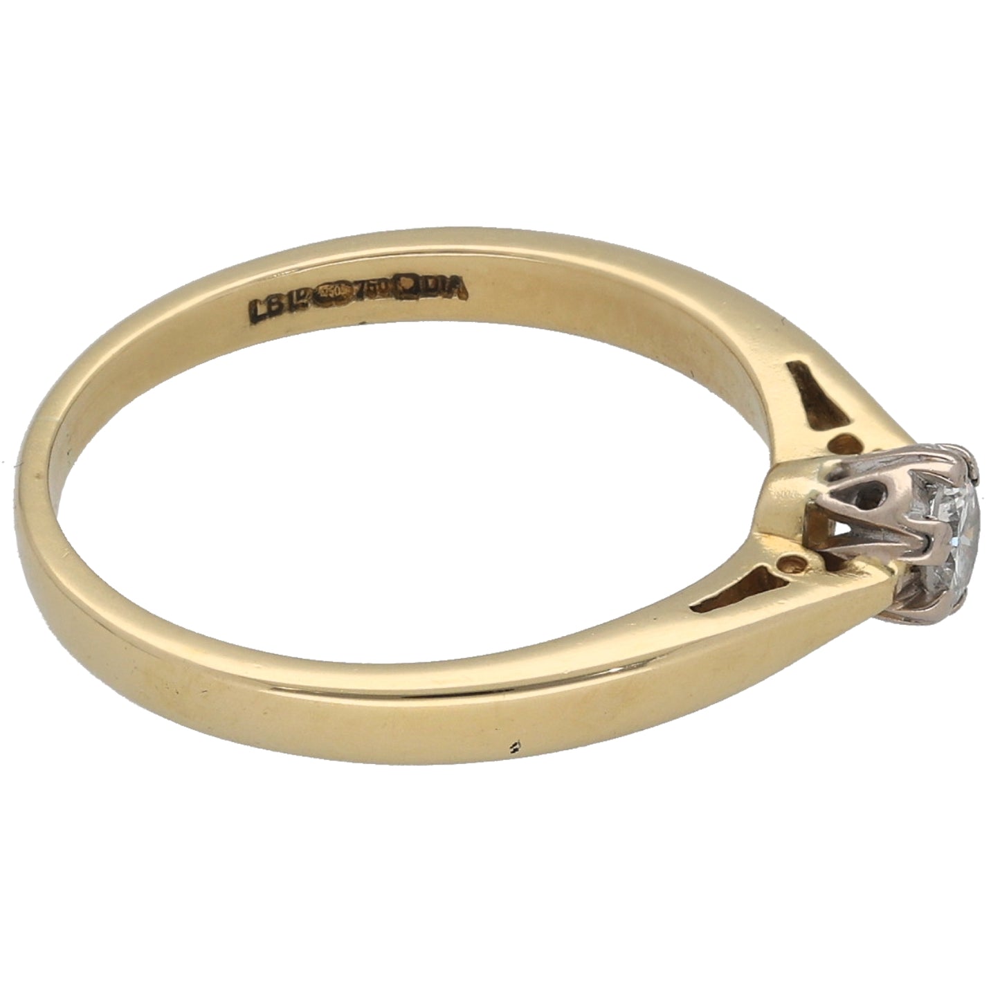 18ct Gold 0.15ct Diamond Solitaire Ring Size K