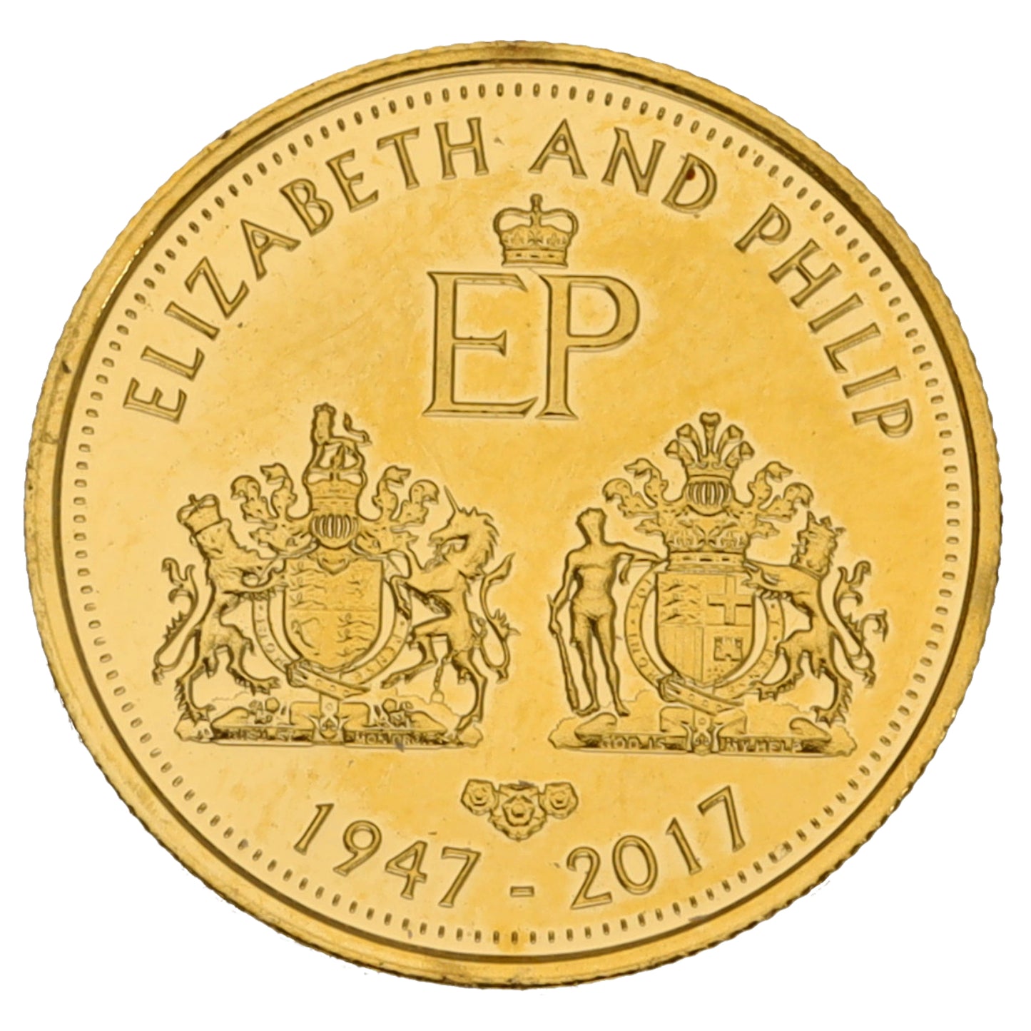 22ct Gold Elizabeth & Phillip Quarter Sovereign Coin 2017