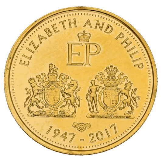 22ct Gold Elizabeth & Phillip Quarter Sovereign Coin 2017