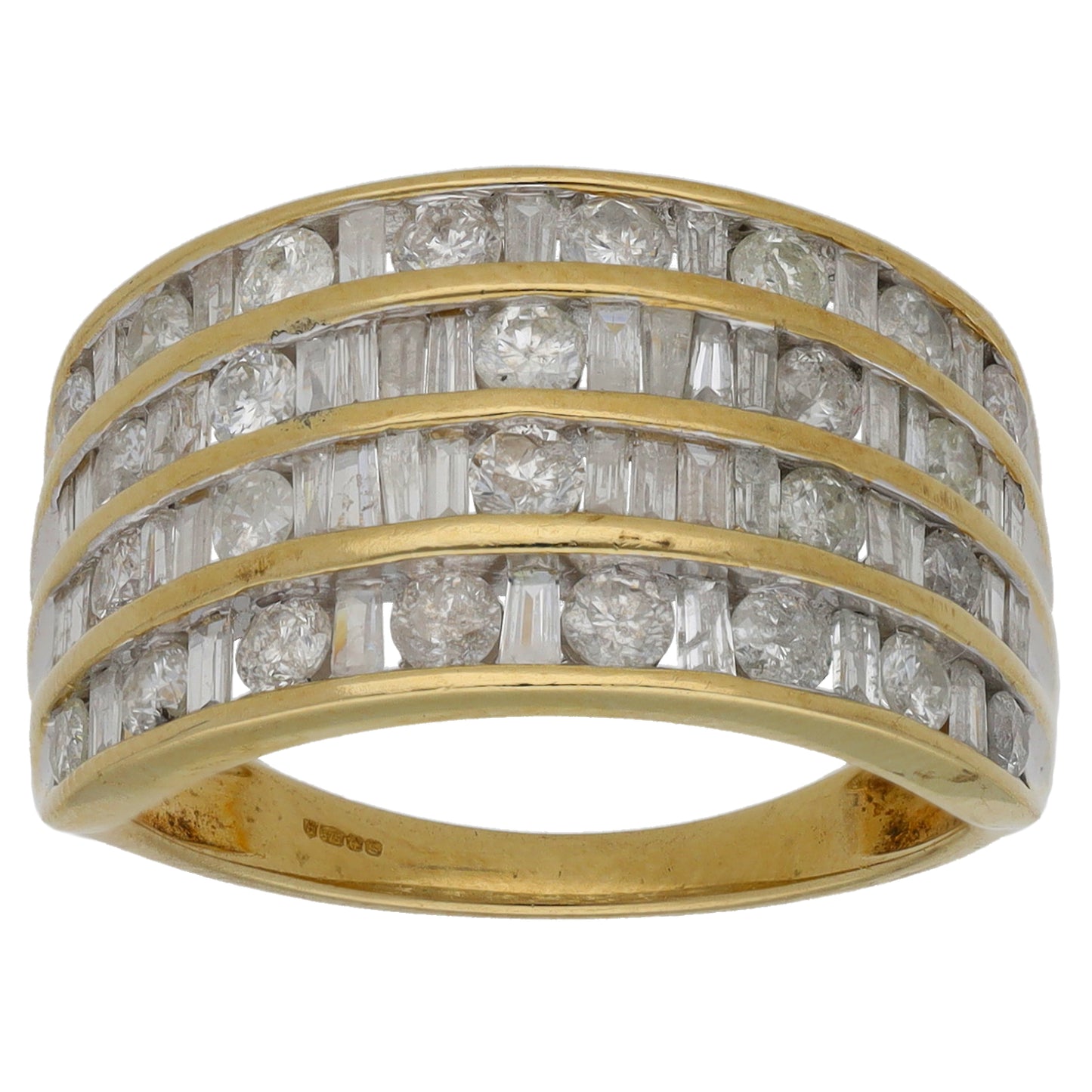 9ct Gold 1.70ct Diamond Dress/Cocktail Ring Size Q