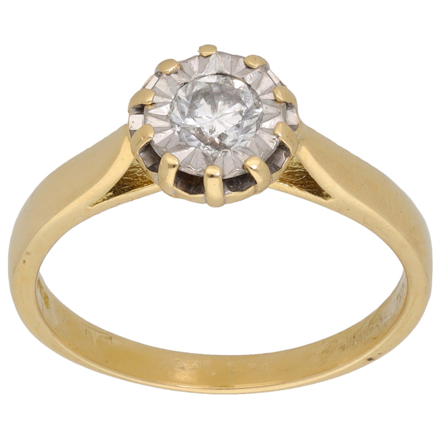 18ct Gold 0.03ct Diamond Solitaire Ring Size L