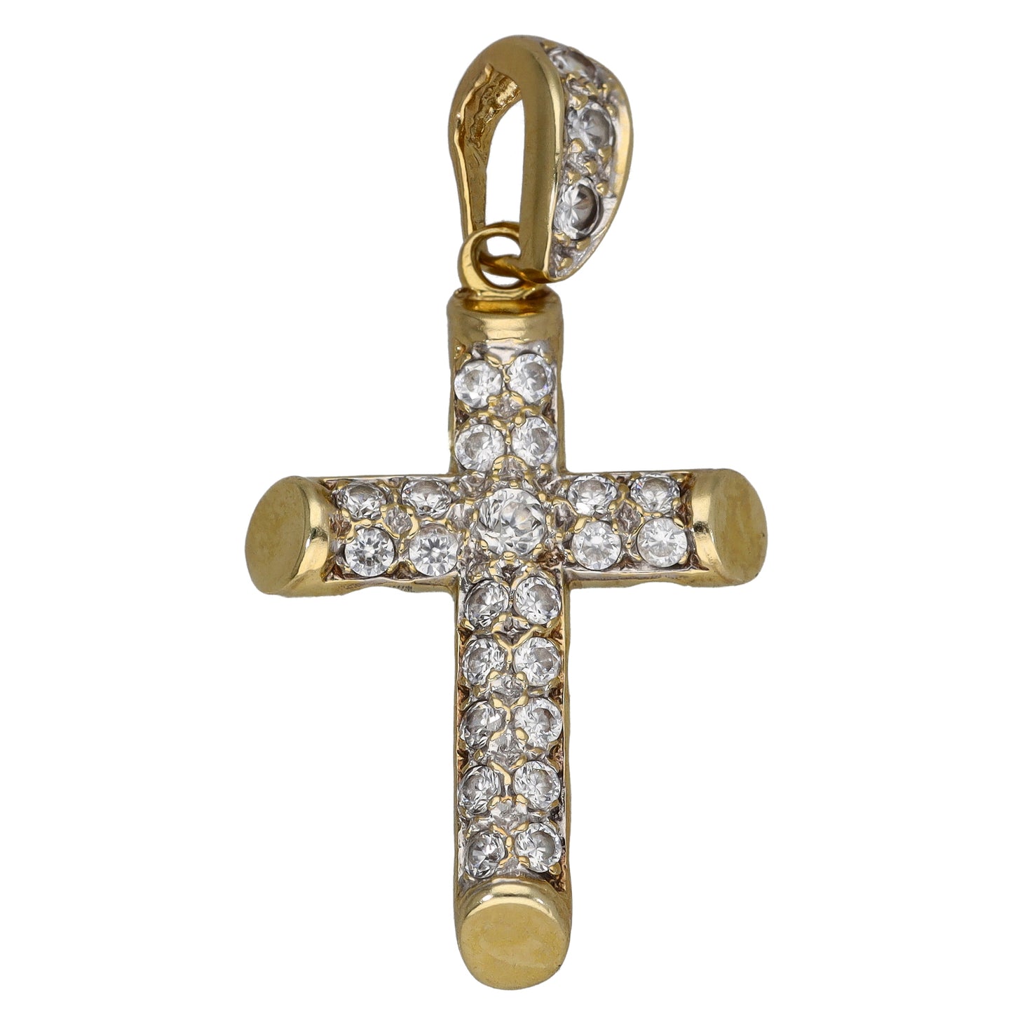 9ct Gold Cubic Zirconia Cross Pendant