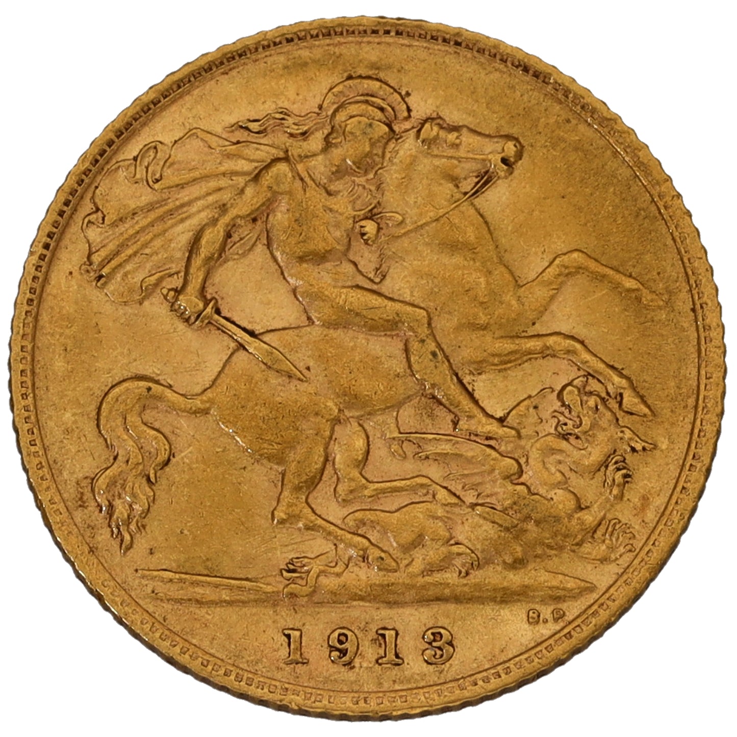 22ct Gold King George V Half Sovereign Coin 1913