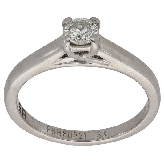 9ct Gold 0.33ct Diamond Solitaire Ring Size N