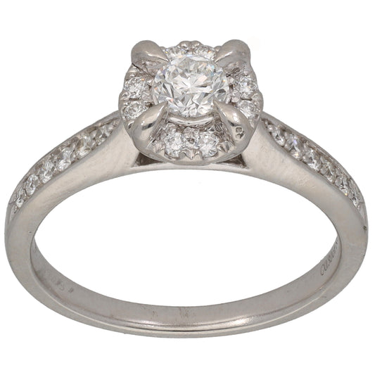 Platinum 0.30ct Diamond Cluster Ring Size N