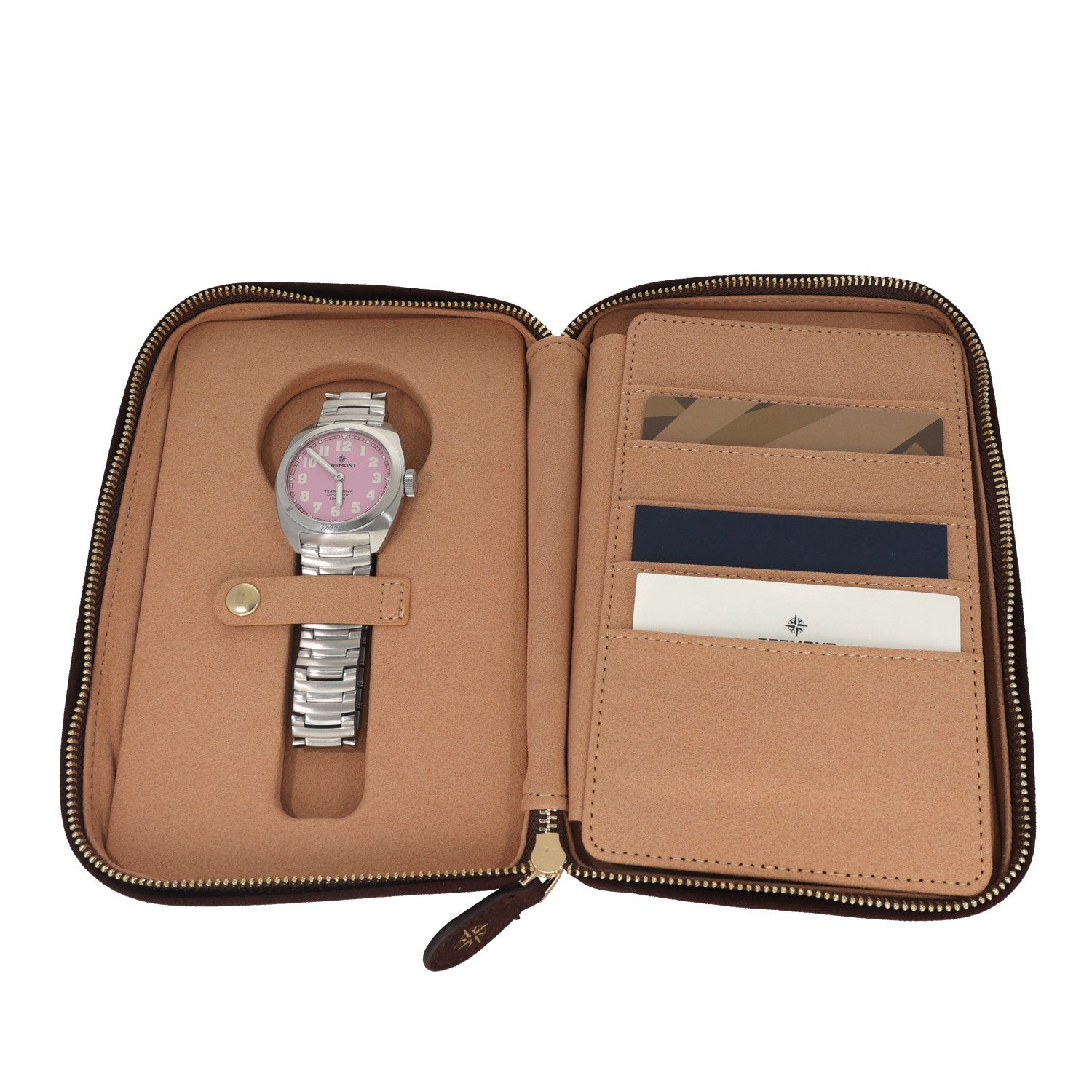 Bremont Terra Nova TN38-ND-SS-PK-B, limited edition pink dial inside 38mm stainless steel case, box image with papers