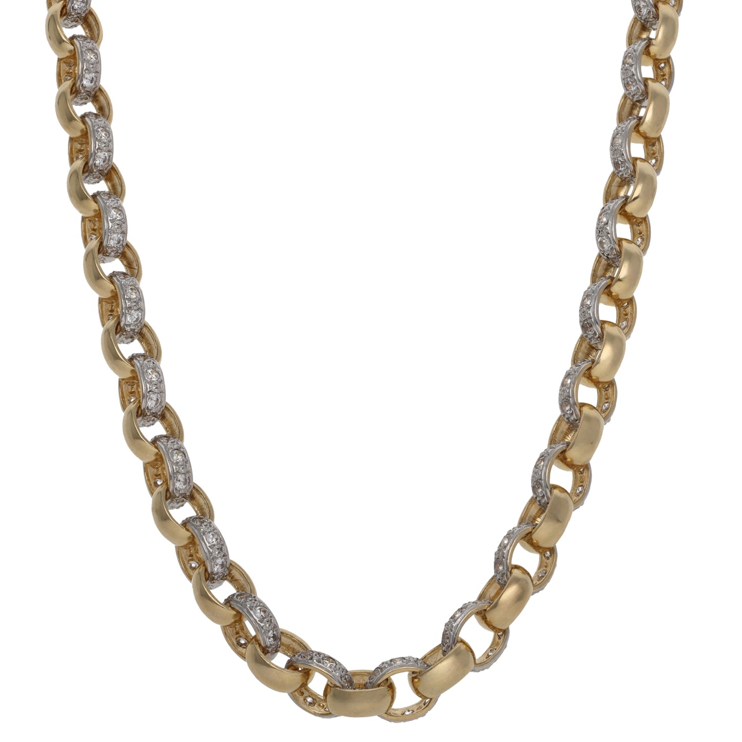 9ct Gold Cubic Zirconia Belcher Chain 24"