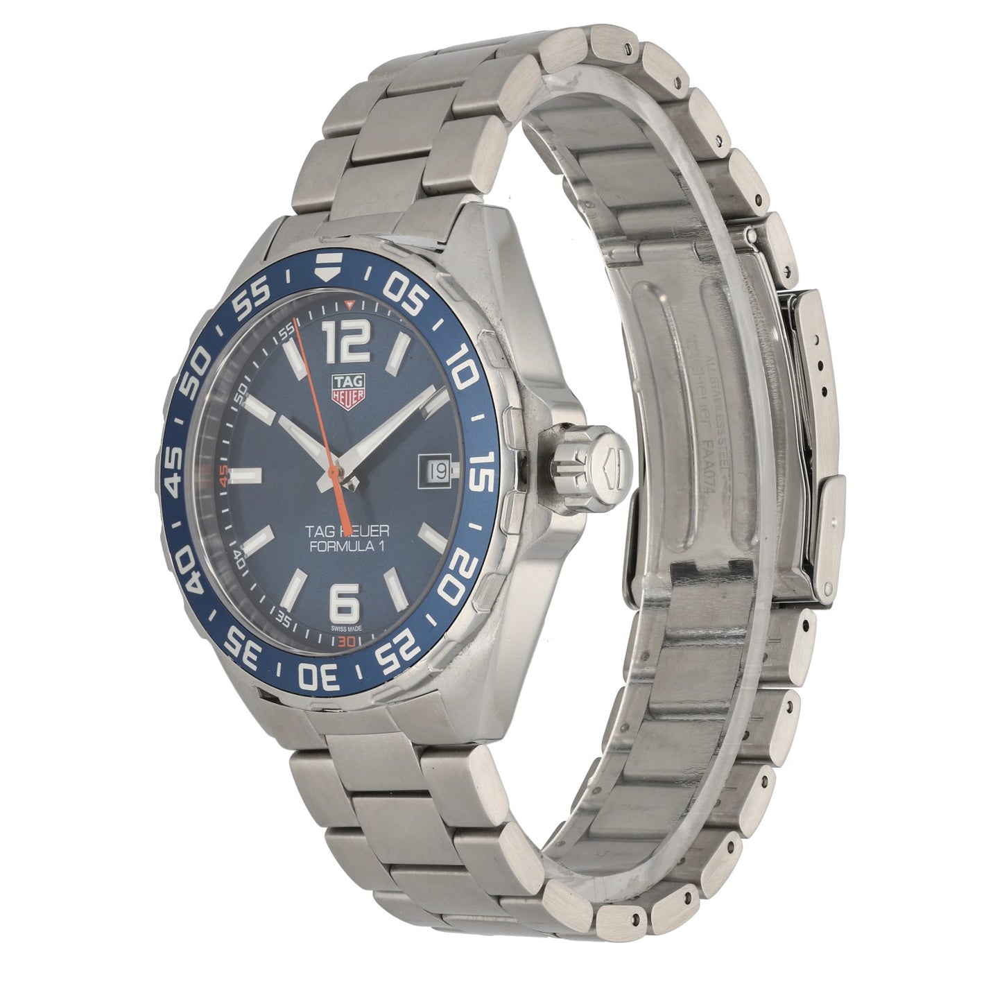 Tag Heuer Formula 1 WAZ1010, blue dial, stainless steel, link bracelet