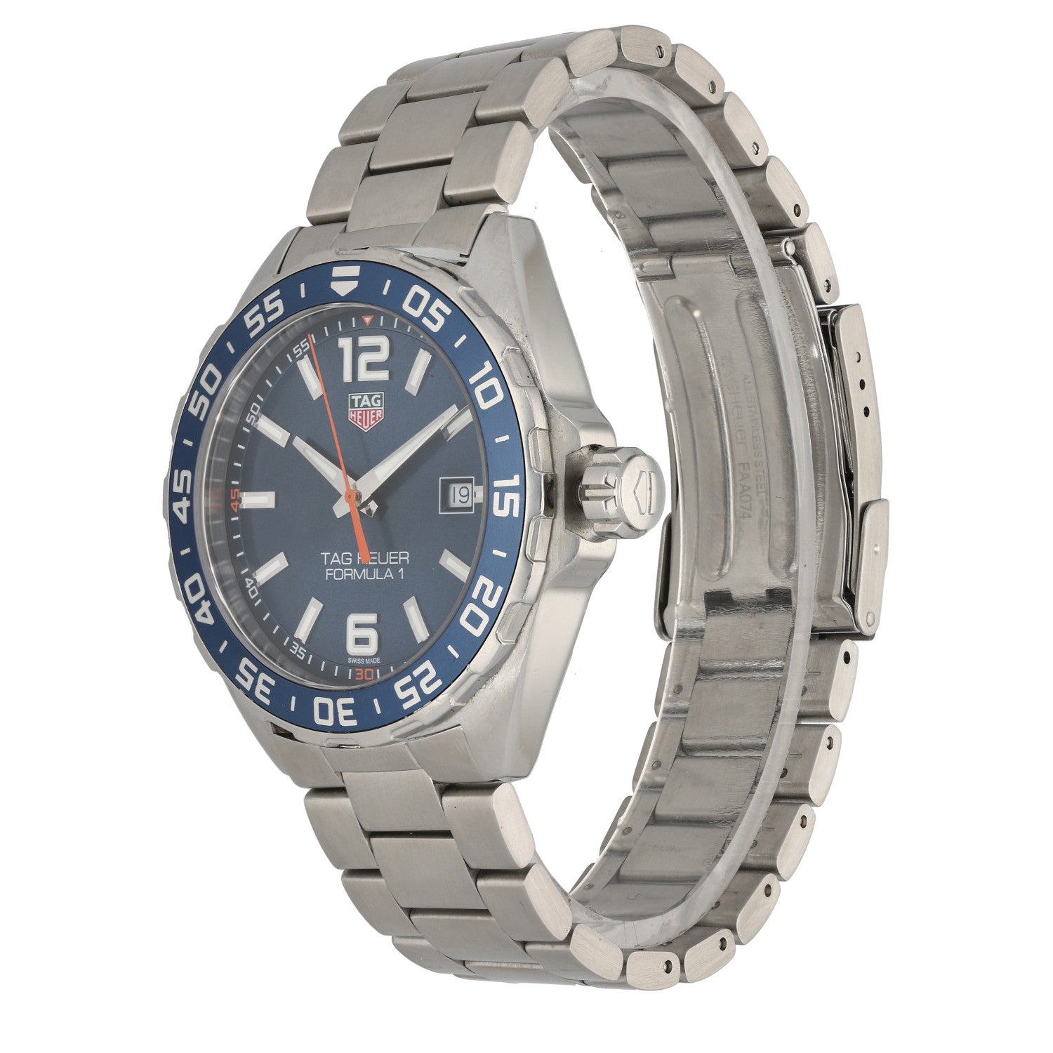 Tag Heuer Formula 1 WAZ1010, blue dial, stainless steel, link bracelet