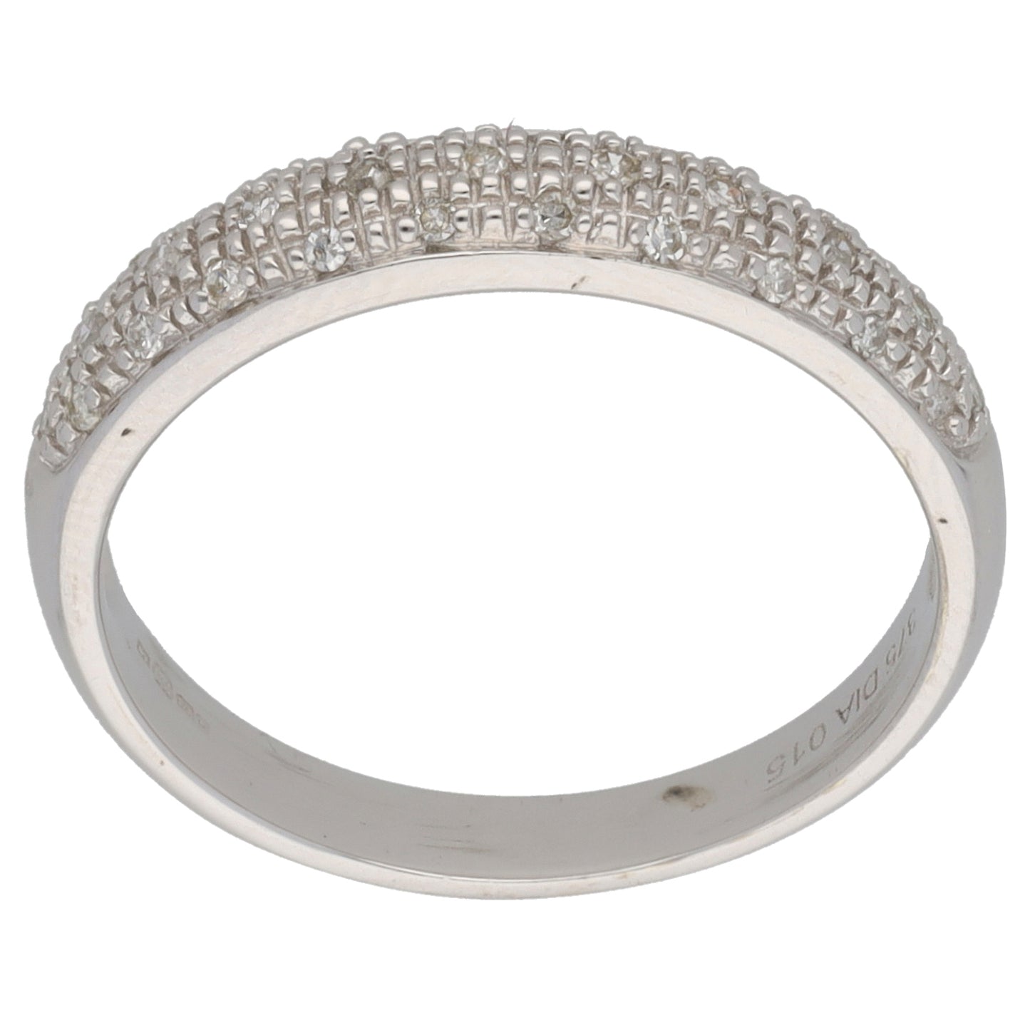 9ct White Gold 0.15ct Diamond Dress/Cocktail Ring Size M