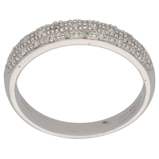 9ct White Gold 0.15ct Diamond Dress/Cocktail Ring Size M