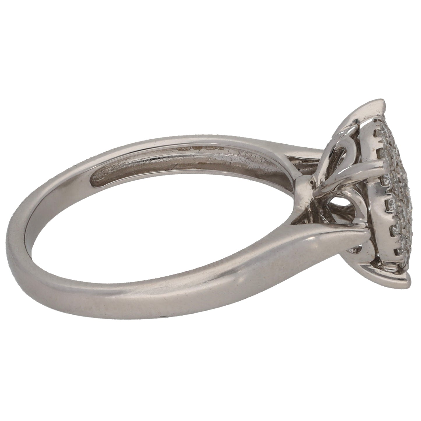 18ct White Gold 0.75ct Diamond Cluster Ring Size Q
