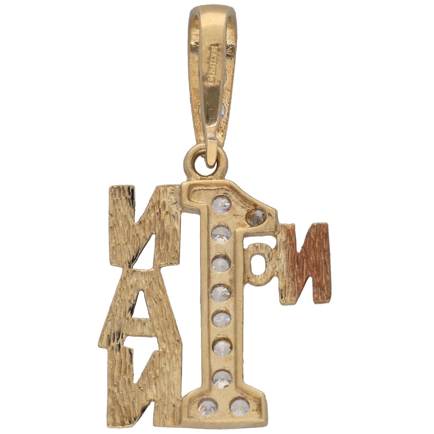 9ct Gold Cubic Zirconia No1 Nan Pendant