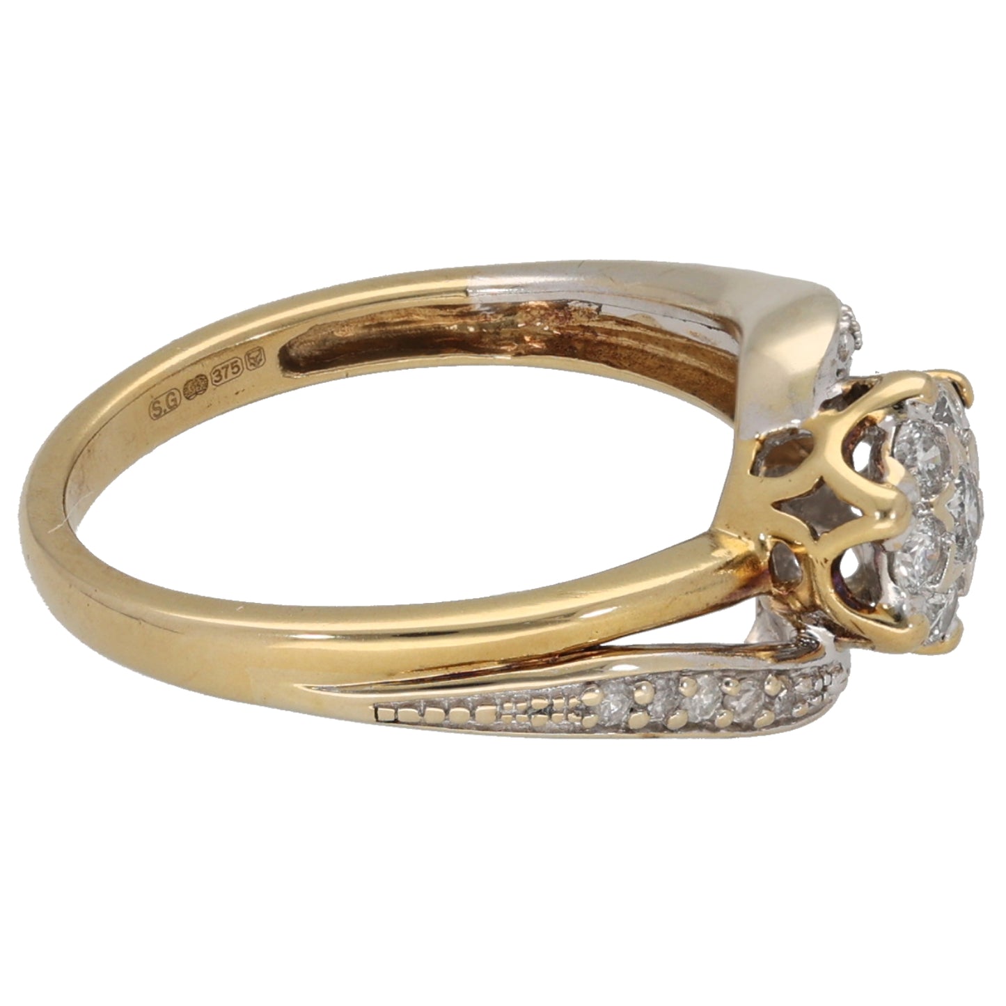 9ct Gold 0.27ct Diamond Diamond Cluster Ring Size K