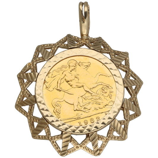 9ct Gold Half Sovereign Coin Pendant